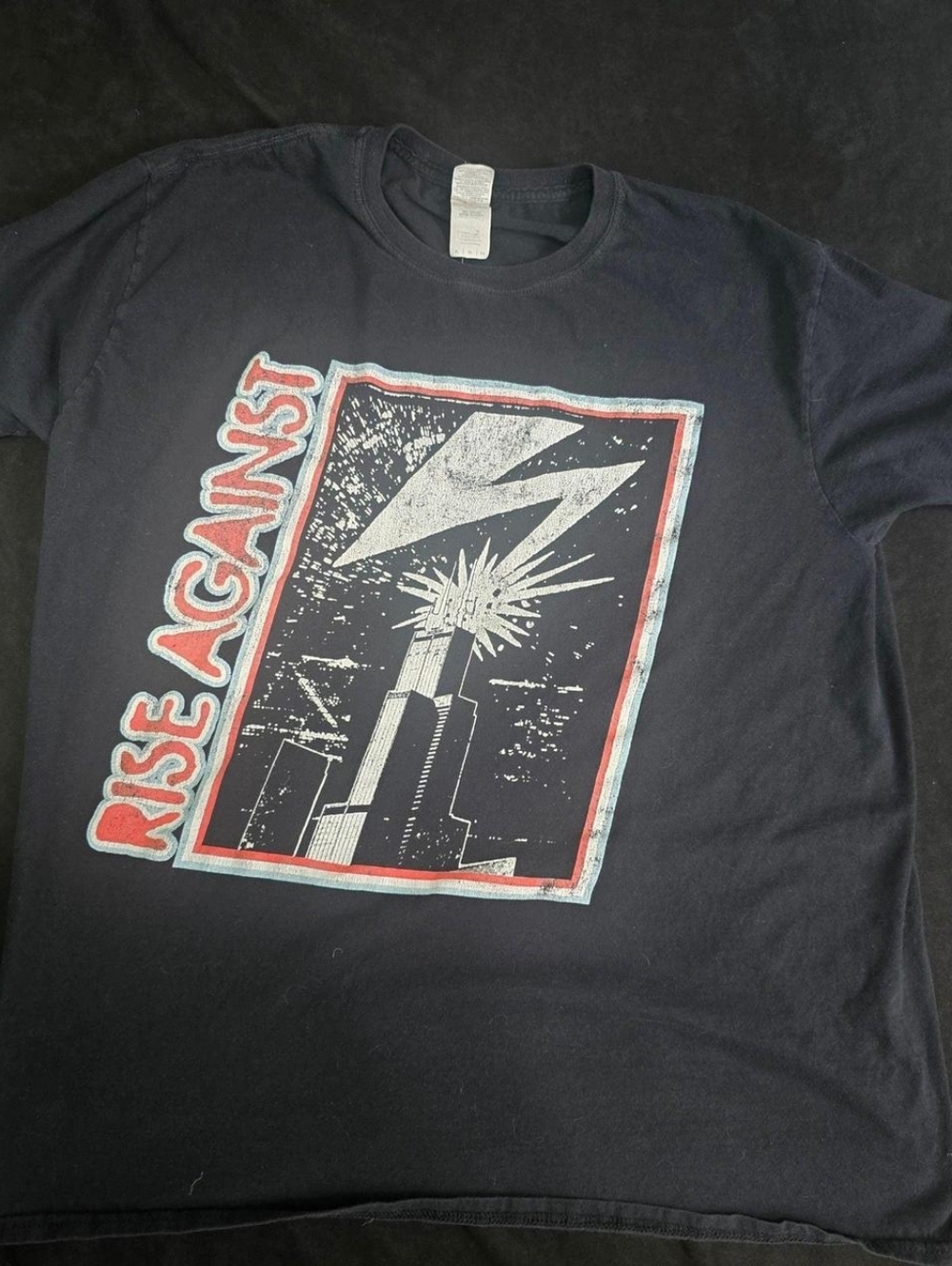 Rise Against Band T-Shirt Punk Rock Graphic Tee Black Short Sleeve XL